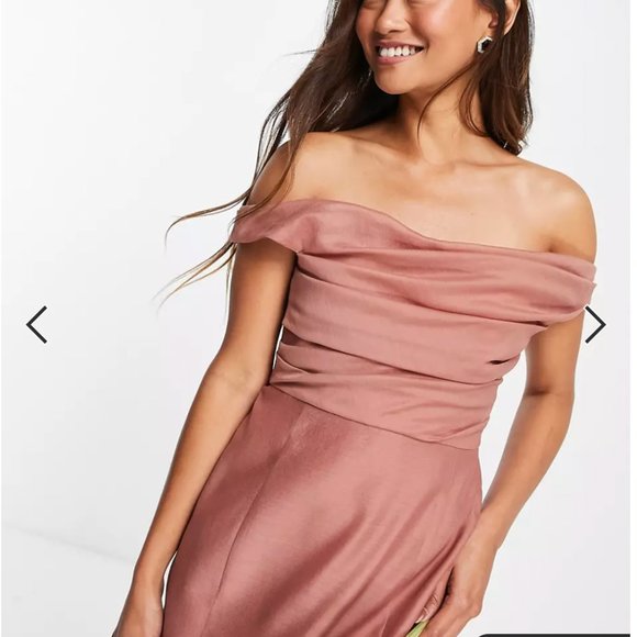 ASOS Bridesmaid/Formal off shoulder maxi dress with corset detail - Picture 2 of 6